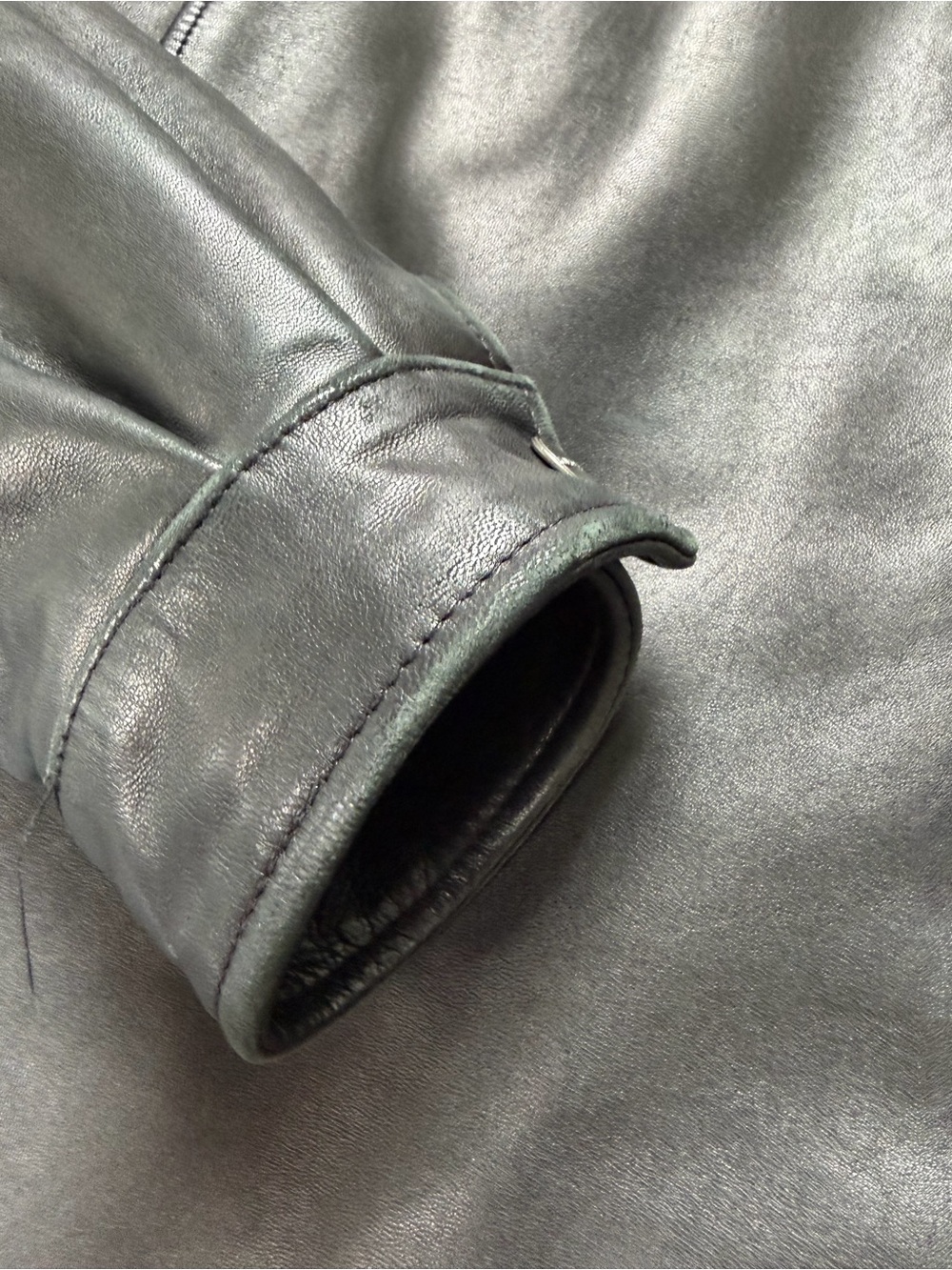 Murano XL Black Genuine Lambskin Leather Jacket 90s Y2K - Picture 8 of 14